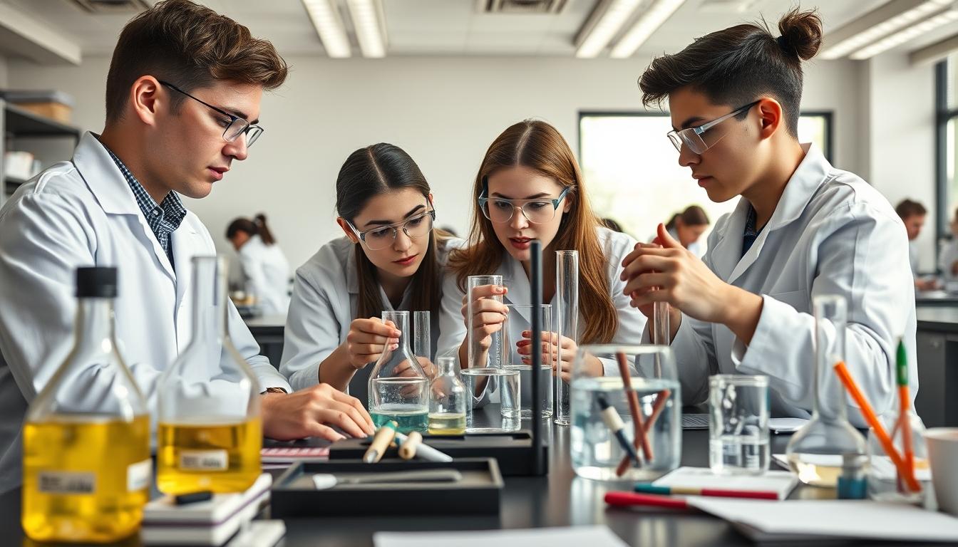 Students collaborating in study space